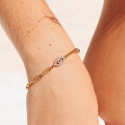 18K Gold PVD Stainless Steel Stone
